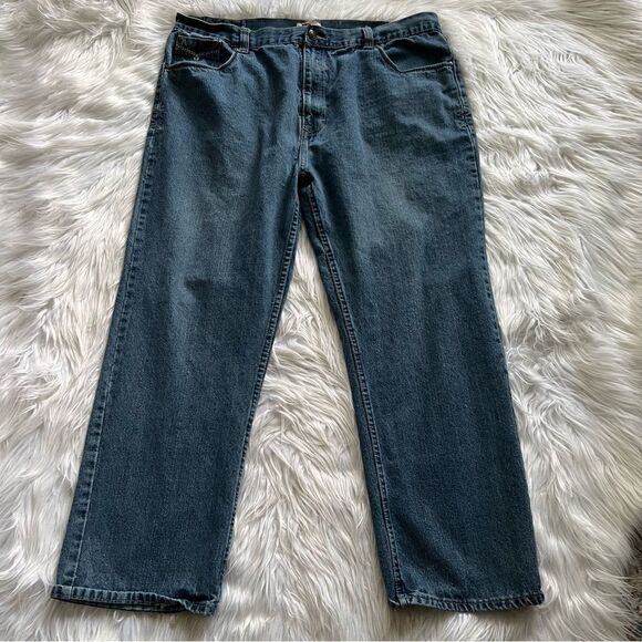 Phat Farm Jeans Mens Size 42x30  Skater Streetwear Grunge Baggy Medium Wash - Picture 1 of 9